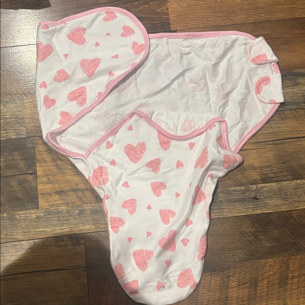 Pink Heart Baby Swaddle Blanket